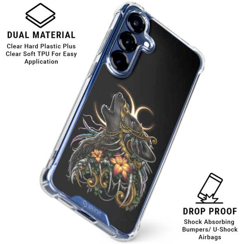 Wolf Howling by Sarah Richter Galaxy S25 Clear Case